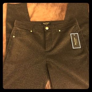 NWT Juicy Couture black sparkle pants size 6